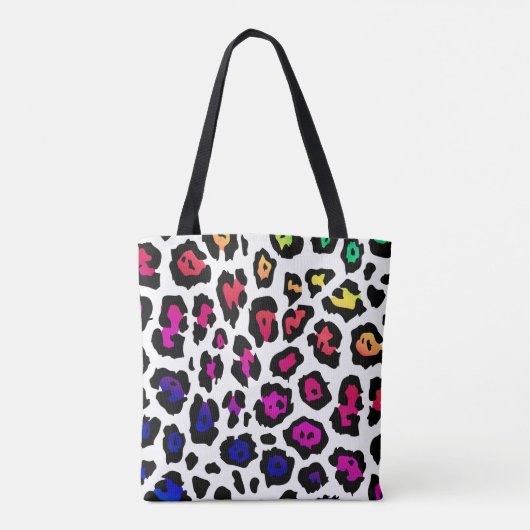 Rainbow Leopard Spots Pattern Tote Bag (Achterkant)