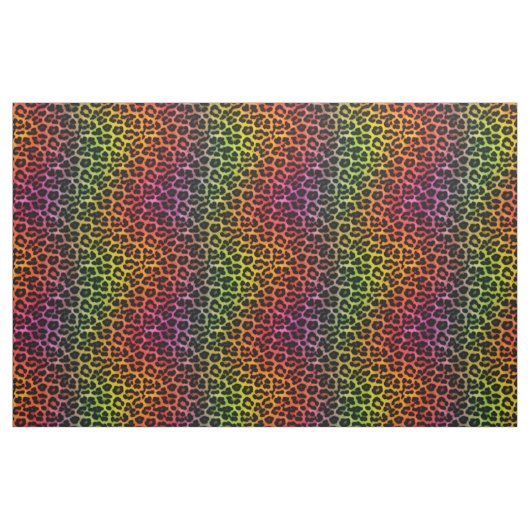 Rainbow Leopard Spots Print Pattern Stof (Fat Quarter)
