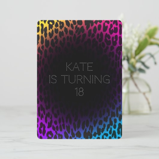 Rainbow Leopard Uitnodigingen (Staand voorkant)