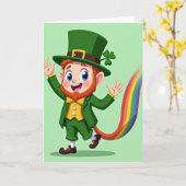 Rainbow Leprechaun Joy Card Kaart (Gele Bloem)