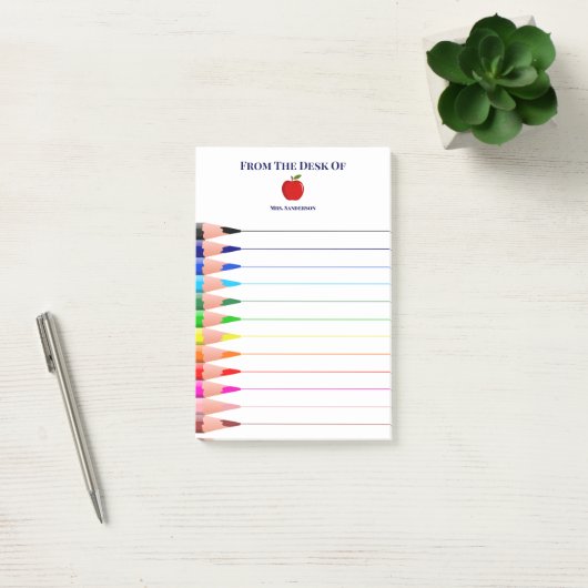 Rainbow leraar leraarsnaam Pencils Lined Post-it® Notes (Kantoor)