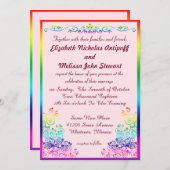 Rainbow Lesbian Elegant Stijlvolle Pride Wedding Kaart (Voorkant / Achterkant)