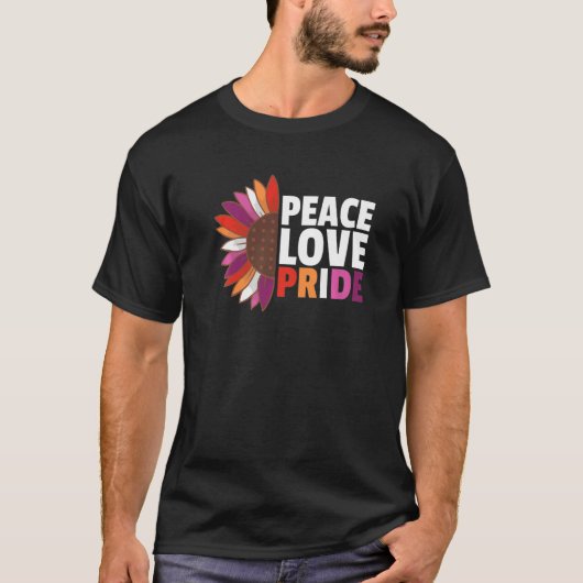 Rainbow Lesbian Flag Pride Lgbtq Sunflower 1 T-shirt (Voorkant)