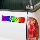 Rainbow Lesbian Romance Bumpersticker (Op Truck)