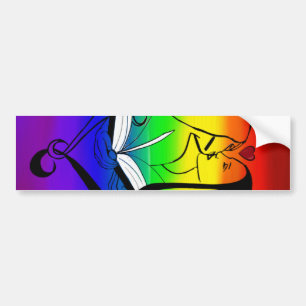 Rainbow Lesbian Romance Bumpersticker
