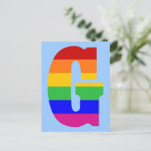 Rainbow Letter G Briefkaart (Staand voorkant)