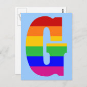 Rainbow Letter G Briefkaart (Voorkant / Achterkant)