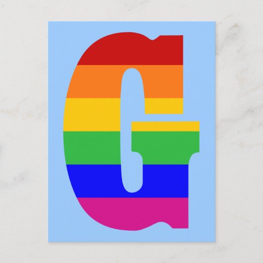 Rainbow Letter G Briefkaart (Voorkant)
