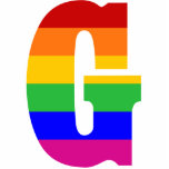 Rainbow Letter G Fotobeeldje Ornament<br><div class="desc">Een eenvoudige letter van het alfabet in regenboogstrepen. Een perfect cadeau voor iedereen met initiaal G</div>
