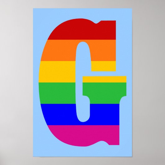 Rainbow Letter G Poster (Voorkant)