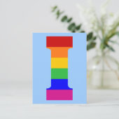 Rainbow Letter I Briefkaart (Staand voorkant)