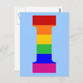 Rainbow Letter I Briefkaart (Voorkant / Achterkant)