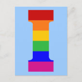 Rainbow Letter I Briefkaart (Voorkant)