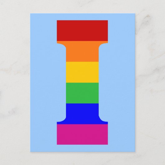 Rainbow Letter I Briefkaart (Voorkant)