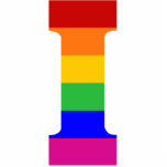 Rainbow Letter I Fotobeeldje Ornament<br><div class="desc">Een eenvoudige letter van het alfabet in regenboogstrepen. Een perfect cadeau voor iedereen met initiaal I</div>