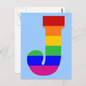 Rainbow Letter J Briefkaart (Voorkant / Achterkant)