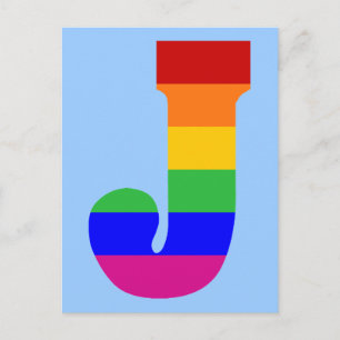 Rainbow Letter J Briefkaart