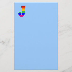 Rainbow Letter J Briefpapier