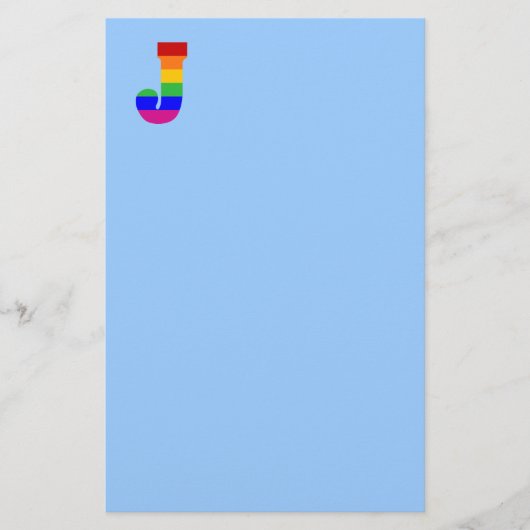 Rainbow Letter J Briefpapier (Voorkant)