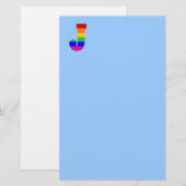 Rainbow Letter J Briefpapier (Voorkant / Achterkant)