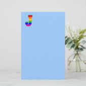 Rainbow Letter J Briefpapier (Staand voorkant)