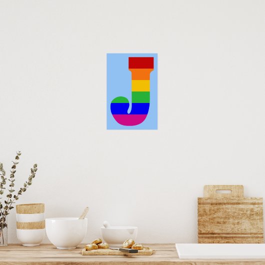 Rainbow Letter J Poster (Keuken)