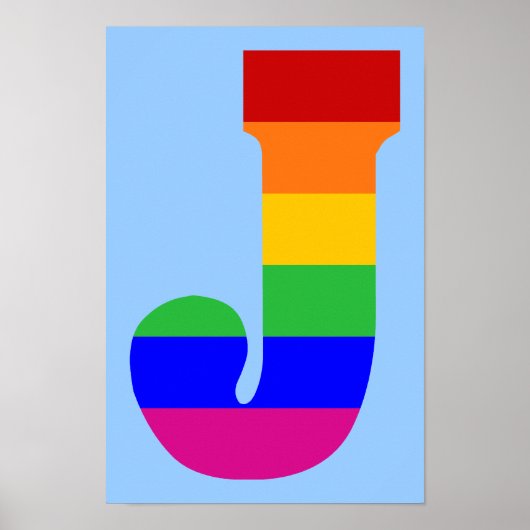 Rainbow Letter J Poster (Voorkant)