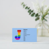 Rainbow Letter J Visitekaartje (Staand voorkant)