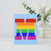 Rainbow Letter M Briefkaart (Staand voorkant)