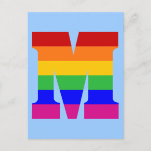 Rainbow Letter M Briefkaart