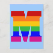 Rainbow Letter M Briefkaart (Voorkant)