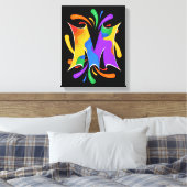 Rainbow Letter M Monogram Abstract Canvas Afdruk (Insitu (Slaapkamer))