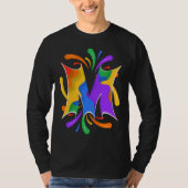 Rainbow Letter M Monogram Abstract T-shirt (Voorkant)