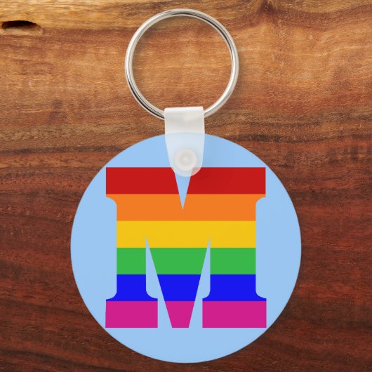 Rainbow Letter M Sleutelhanger (Voorkant)