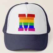 Rainbow Letter M Trucker Pet (Voorkant)