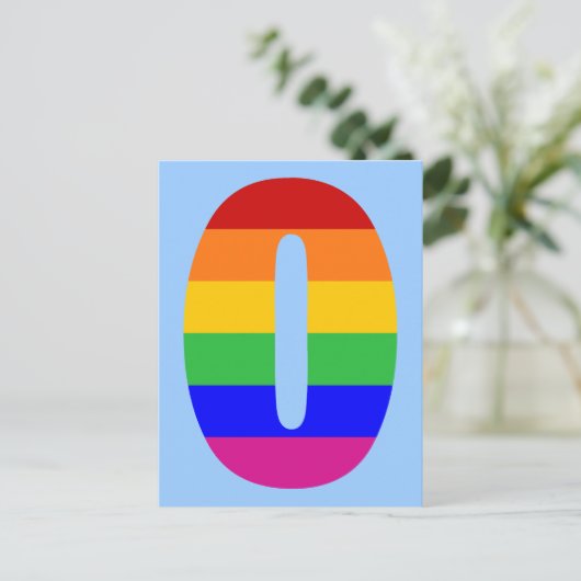 Rainbow Letter O Briefkaart (Staand voorkant)