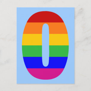Rainbow Letter O Briefkaart