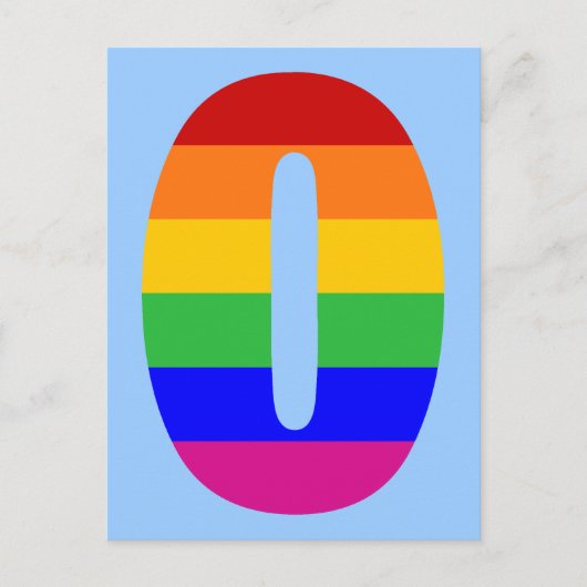 Rainbow Letter O Briefkaart (Voorkant)