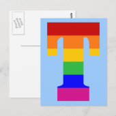 Rainbow Letter T Briefkaart (Voorkant / Achterkant)