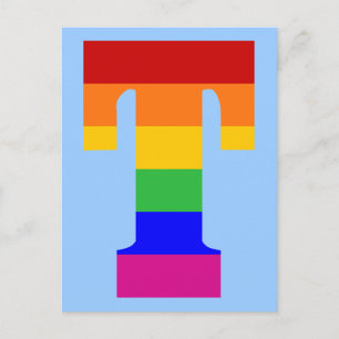 Rainbow Letter T Briefkaart
