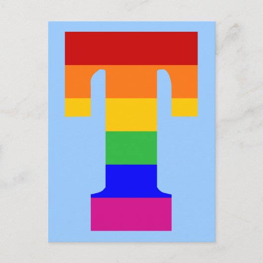 Rainbow Letter T Briefkaart (Voorkant)