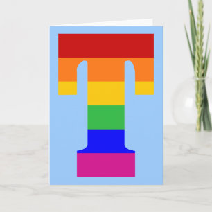 Rainbow Letter T Notitiekaartje