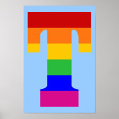 Rainbow Letter T Poster (Voorkant)