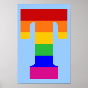 Rainbow Letter T Poster