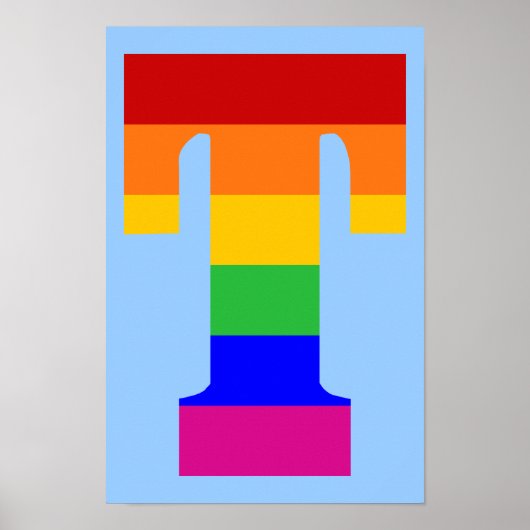 Rainbow Letter T Poster (Voorkant)