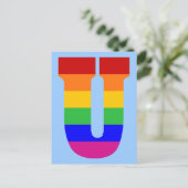 Rainbow Letter U Briefkaart (Staand voorkant)