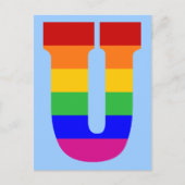 Rainbow Letter U Briefkaart (Voorkant)