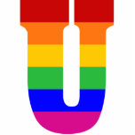Rainbow Letter U Fotobeeldje Ornament<br><div class="desc">Een eenvoudige letter van het alfabet in regenboogstrepen. Een perfect cadeau voor iedereen met initiaal U</div>