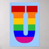 Rainbow Letter U Poster (Voorkant)