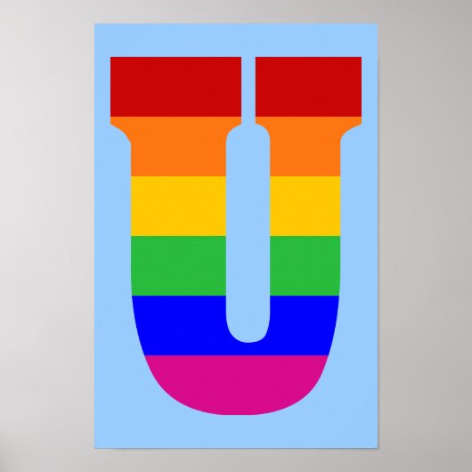 Rainbow Letter U Poster (Voorkant)
